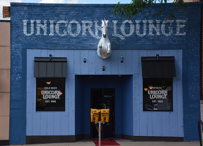 outside view of the front of the unicorn lounge 