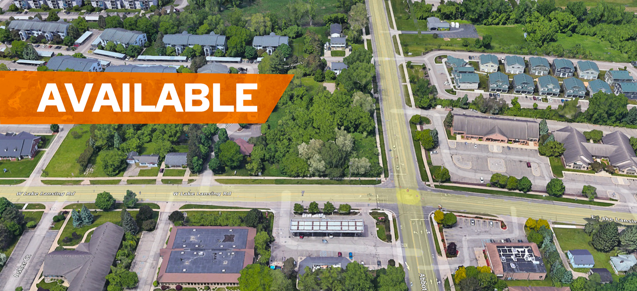 Now Available, Lot on the corner of Lake Lansing and Abbot Rd